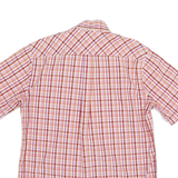 TOMMY HILFIGER Mens Red & Pink Check Shirt S Cotton Blend Short Sleeve Casual