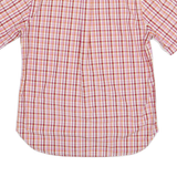 TOMMY HILFIGER Mens Red & Pink Check Shirt S Cotton Blend Short Sleeve Casual