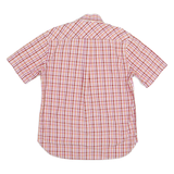 TOMMY HILFIGER Mens Red & Pink Check Shirt S Cotton Blend Short Sleeve Casual