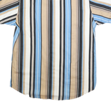 CUMBERLAND OUTFITTERS Mens Beige & Blue Striped Cotton Shirt L Button Down