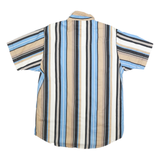 CUMBERLAND OUTFITTERS Mens Beige & Blue Striped Cotton Shirt L Button Down