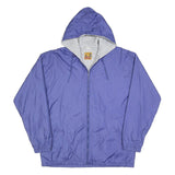 CACTUS Womens Blue Hooded Zip Jacket L Polyester Blend Plain Artistic Fish Print