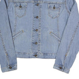 LEVI'S Womens Blue Denim Button Jacket UK 12 Cotton Blend Long Sleeve Regular