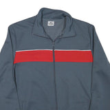 CRANE Mens Grey & Red Track Jacket M Polyester Blend Zip Casual Sportswear