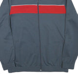 CRANE Mens Grey & Red Track Jacket M Polyester Blend Zip Casual Sportswear