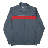 CRANE Mens Grey & Red Track Jacket M Polyester Blend Zip Casual Sportswear