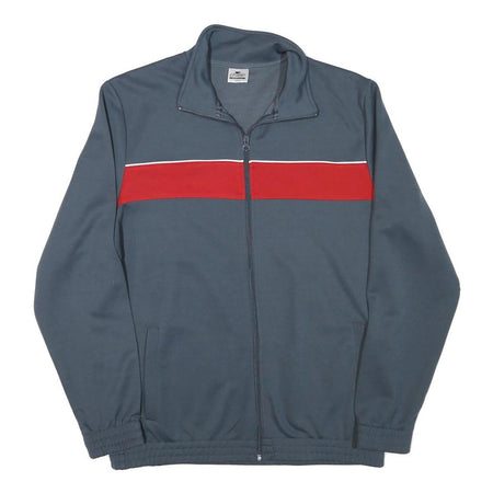 CRANE Mens Grey & Red Track Jacket M Polyester Blend Zip Casual Sportswear
