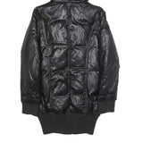 DKNY Womens Black Polyester Hooded Puffer Jacket M Casual Zip Up Winter