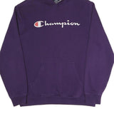 CHAMPION Womens Purple Hoodie L Cotton Blend Pullover Casual Hooded Sweatshirt