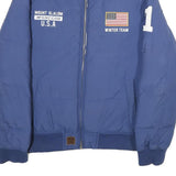 MCGREGOR Mens Blue Down Puffer Jacket L Zip Winter Team U.S.A Mount Slalom