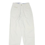 SEGRETS Womens Cotton Blend White Relaxed Straight Trousers W24 L30 Stylish