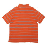 NAUTICA Mens Orange Striped Short Sleeve Polo Shirt L Cotton Blend Casual