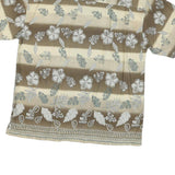 CACTUS Mens Beige & Cream Floral Print Short Sleeve Shirt M Casual Summer