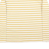 LEVI'S Womens White & Yellow Striped Basic Top Long Sleeve Round Neck S Cotton