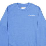 CHAMPION Mens Blue Cotton Blend Crew Neck M Sweatshirt Logo Embroidered