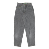 REACTION Womens Jeans Grey Relaxed Straight Denim Medium W26 L29 Casual Zip