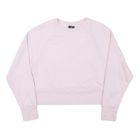 NIKE Womens Pink Crew Neck XS Cotton Blend Pullover Sweatshirt Sportswear