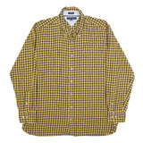 TOMMY HILFIGER Mens Yellow & Black Check Shirt 2XL Button Down Collar Cotton