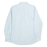 CHAPS Mens Blue & White Striped Shirt L Button-Down Collar Long Sleeve Formal