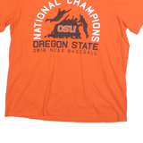 NIKE Mens Orange OSU Oregon State National Champions Graphic T-Shirt XL Crew