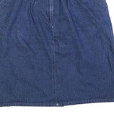 LL BEAN Womens Blue Denim Straight Knee Length Woven Cotton Blend Skirt M Casual