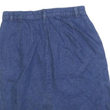 LL BEAN Womens Blue Denim Straight Knee Length Woven Cotton Blend Skirt M Casual