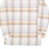 CLUB Mens Beige & Cream Check Shirt S Cotton Blend Casual Long Sleeve