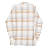CLUB Mens Beige & Cream Check Shirt S Cotton Blend Casual Long Sleeve