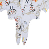 ZARA Womens Blue Printed Shirt Short Sleeve Collared S Nautical Motif
