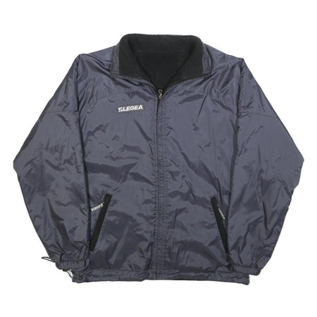LEGEA Mens Blue & Black Reversible Zip Front Jacket M Polyester Sportswear