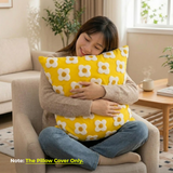 Anypillow Daisy Floral Embroidered Pillowcase Decorative Cushion Cover