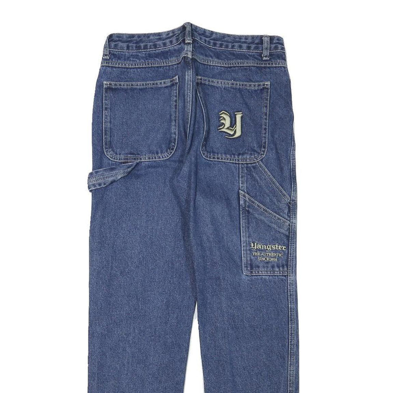 YOUNGSTER Boys Regular Blue Denim Jeans W28 L28 Zip Cotton Blend Workwear