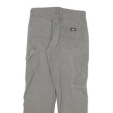 DICKIES Mens Grey Cotton Blend Twill Straight Regular Fit Trousers W30 L28