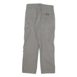 DICKIES Mens Grey Cotton Blend Twill Straight Regular Fit Trousers W30 L28
