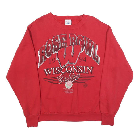DELTA Mens Red Wisconsin Rose Bowl Crew Neck XL Sweatshirt Vintage Sportswear