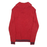 POLO RALPH LAUREN Boys Red Shawl Collar Plain Cotton Jumper XL Classic Knitwear