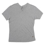 PUMA Womens Grey Cotton Blend V-Neck Short Sleeve T-Shirt M Casual Basic
