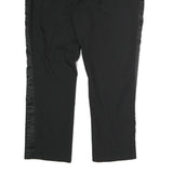 GUESS Mens Cotton Blend Black Regular Trousers W38 L30 Satin Side Stripe Zip