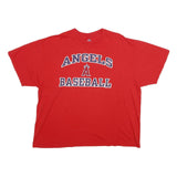 MAJESTIC Mens Red Angels Baseball T-Shirt 2XL Short Sleeve Crew Neck Cotton