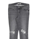 LEVI'S 711 Womens Jeans Grey Slim Skinny Denim Rinse W28 L25 Distressed