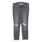 LEVI'S 711 Womens Jeans Grey Slim Skinny Denim Rinse W28 L25 Distressed