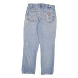 CARHARTT Mens Regular Fit Straight Denim Light Blue W32 L30 Cotton Blend Zip