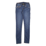 TRUE RELIGION Womens Slim Blue Denim Jeans W25 L31 Classic Cotton Blend Zip