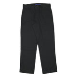 DICKIES Mens Cotton Blend Black Regular Straight Trousers W32 L30 Workwear Zip