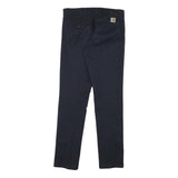 CARHARTT WIP Mens Cotton Blend Navy Slim Tapered Trousers W30 L32 Workwear Zip