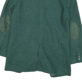 CONO Womens Green Jacket M Polyester Blend Classic Button Closure Elbow Patch