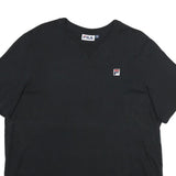 FILA Mens Black XL T-Shirt Short Sleeve Crew Neck Embroidered Logo Cotton