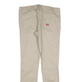DICKIES Womens Slim Beige Cotton Blend Slim Straight Trousers W34 L32 Workwear