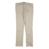 DICKIES Womens Slim Beige Cotton Blend Slim Straight Trousers W34 L32 Workwear