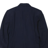 TALBOTS Womens Navy Blue Classic Jacket M Cotton Blend Button Front Formal
